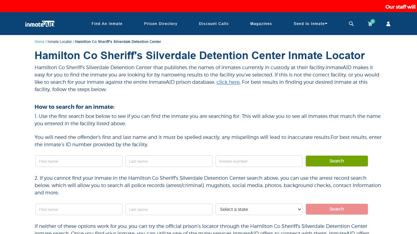 Hamilton Co Sheriff's Silverdale Detention Center Inmate ...